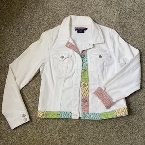 Vineyard Vines white denim jacket